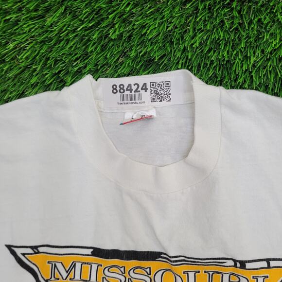 Vintage Missouri Tigers Mizzou Shirt Medium 19x26 USA 90s - Picture 2 of 12